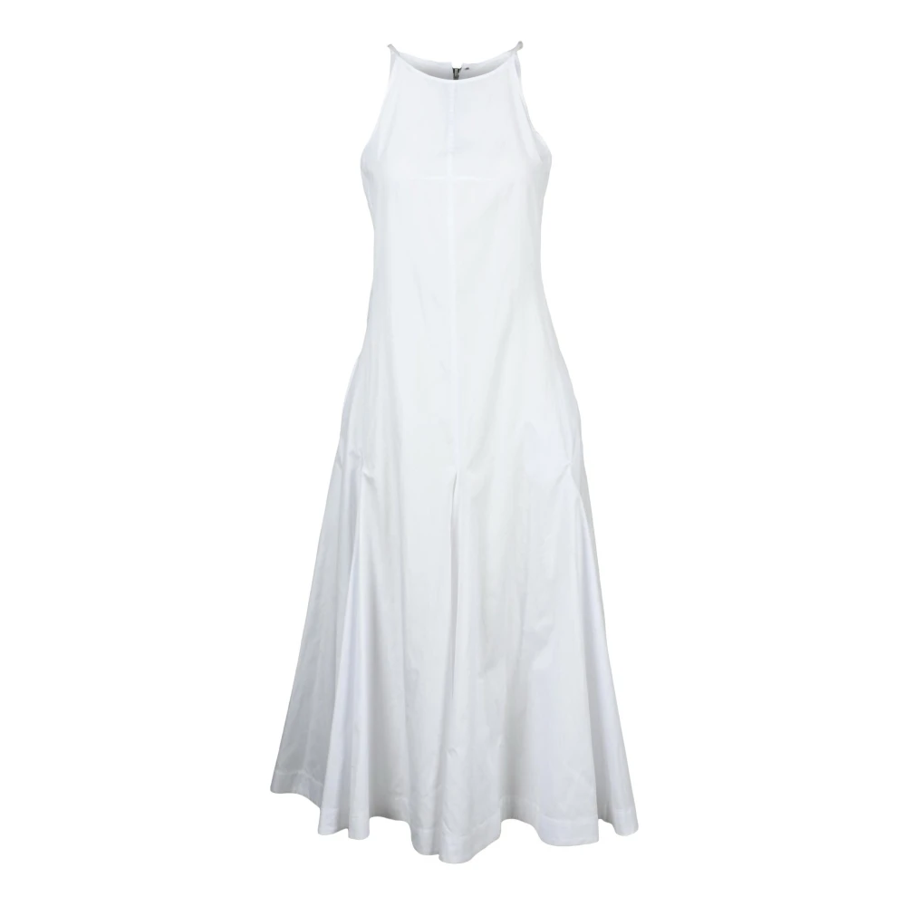 SPORTMAX Katoen Cactus Lange Jurk met Rits White Dames