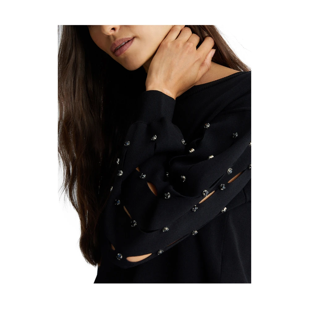 Liu Jo Zwarte Trui Elegant Veelzijdig Slim Fit Black Dames
