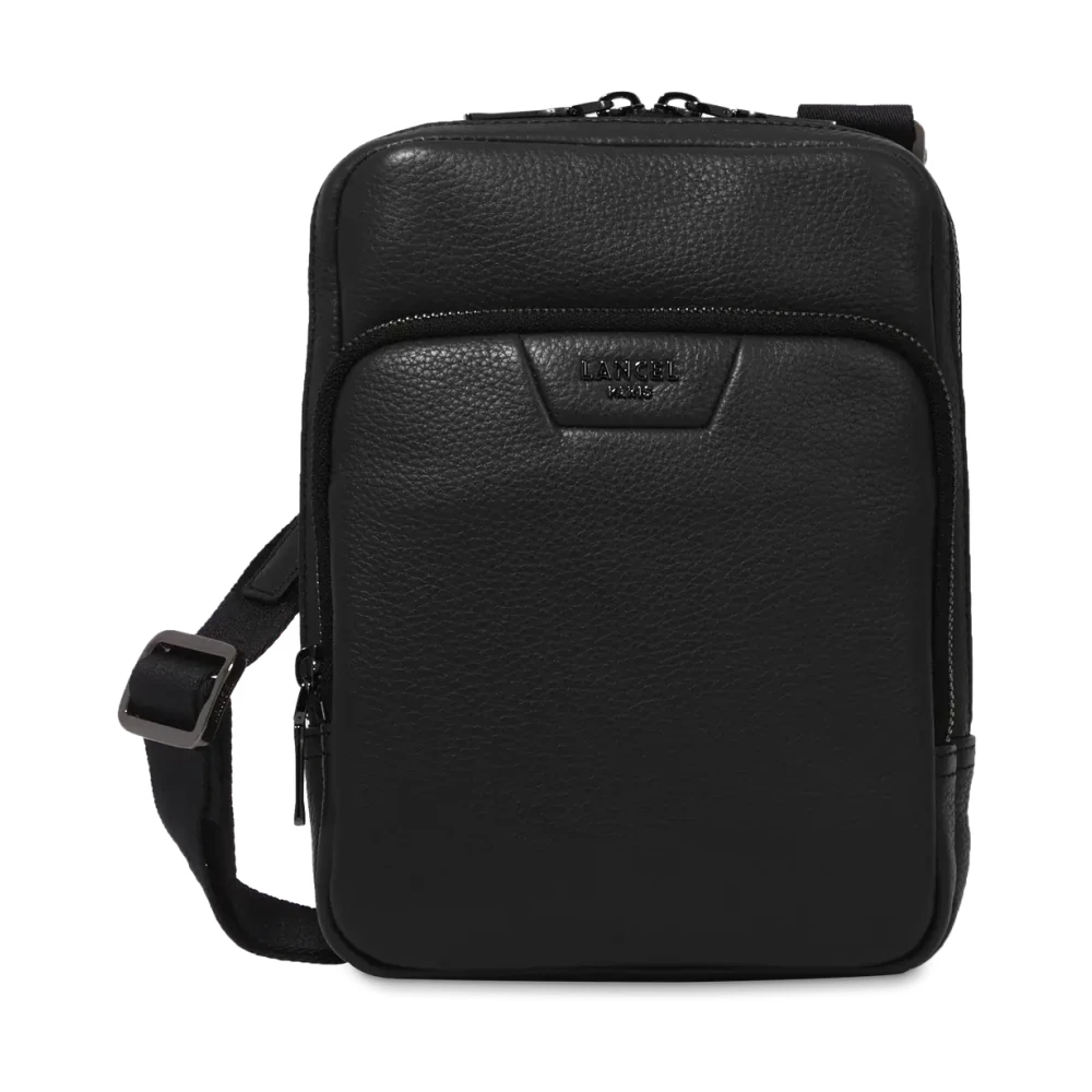 Lancel Women's Black Cross Body Messenger, One Size, Grained Leather Reporter Bag
