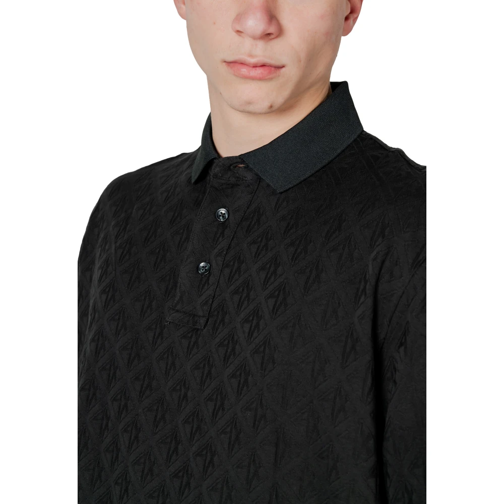 Armani Exchange Katoenen Polo Shirt Black Heren
