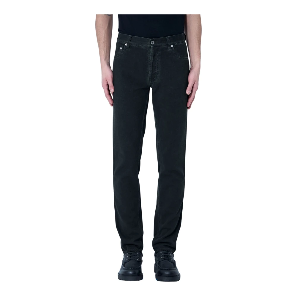 Burberry Men's Black Logo Patch Straight-Leg Jeans