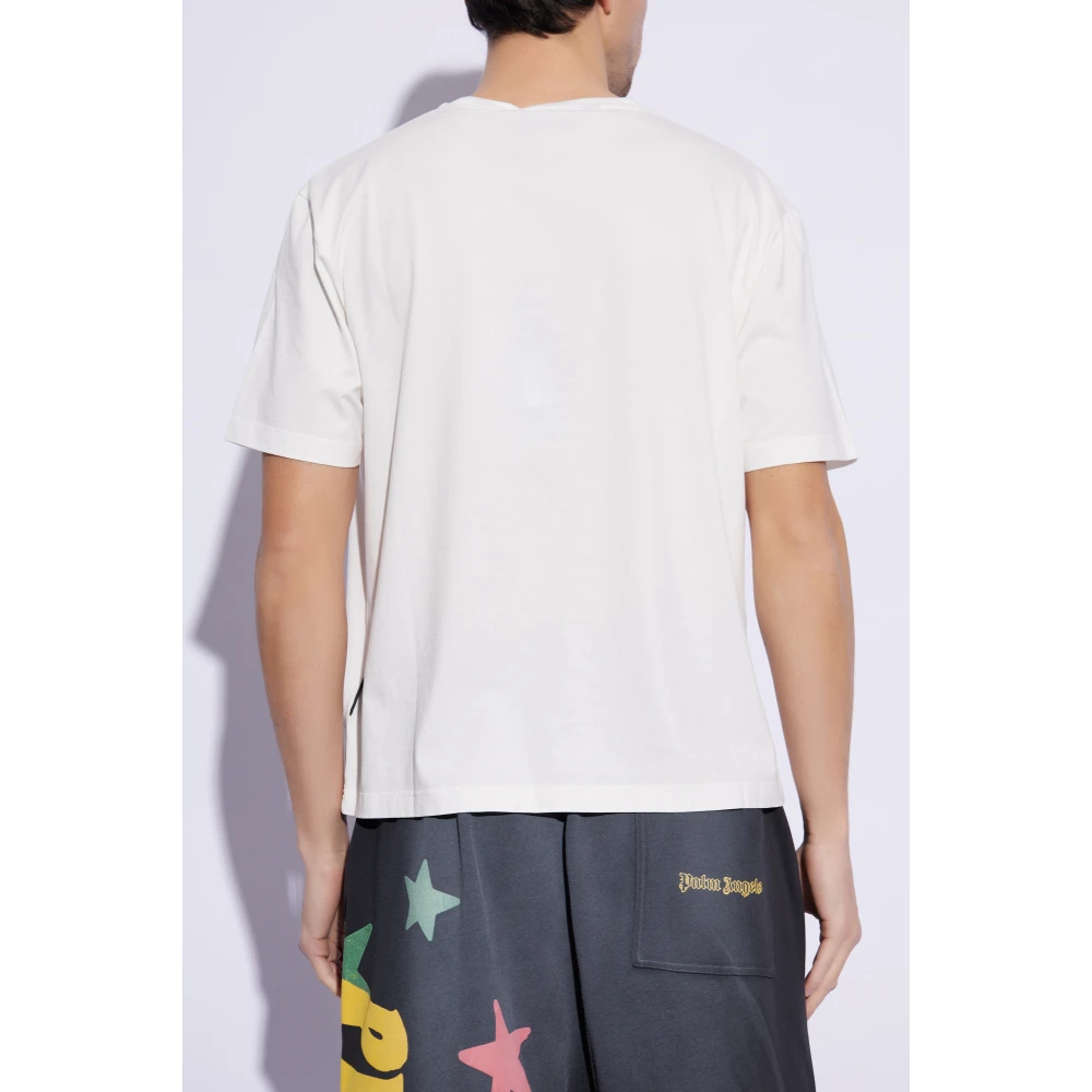 Palm Angels T-shirt met print White Heren