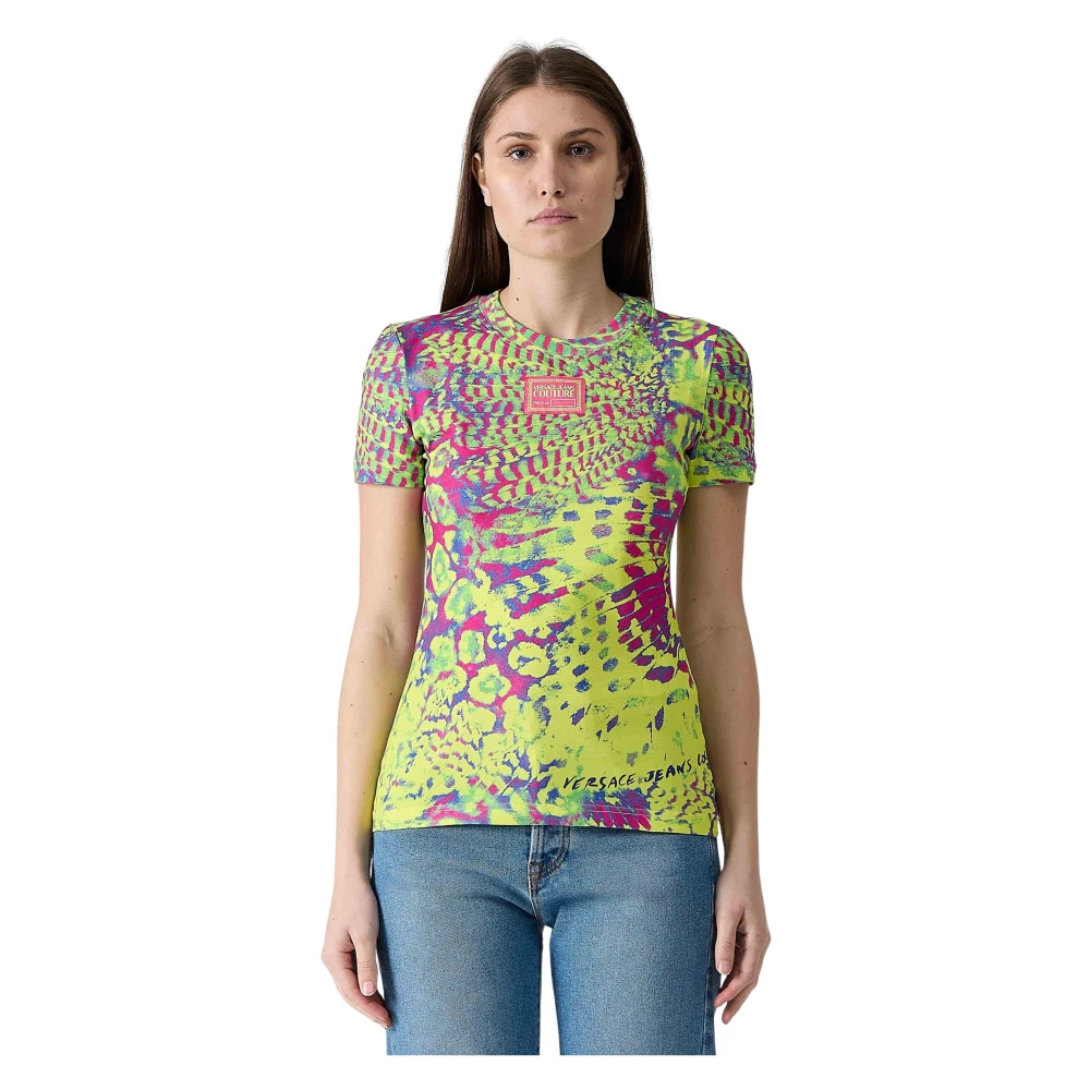 Versace Jeans Couture Kleurrijk Crew Neck T-shirt Multicolor Dames
