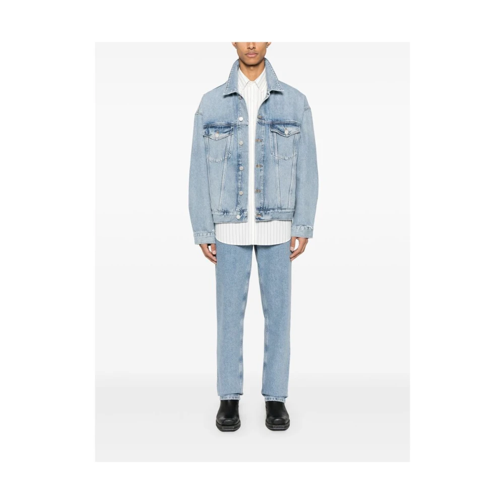 Agolde Lichtblauwe Knop Fly Jeans Blue Heren