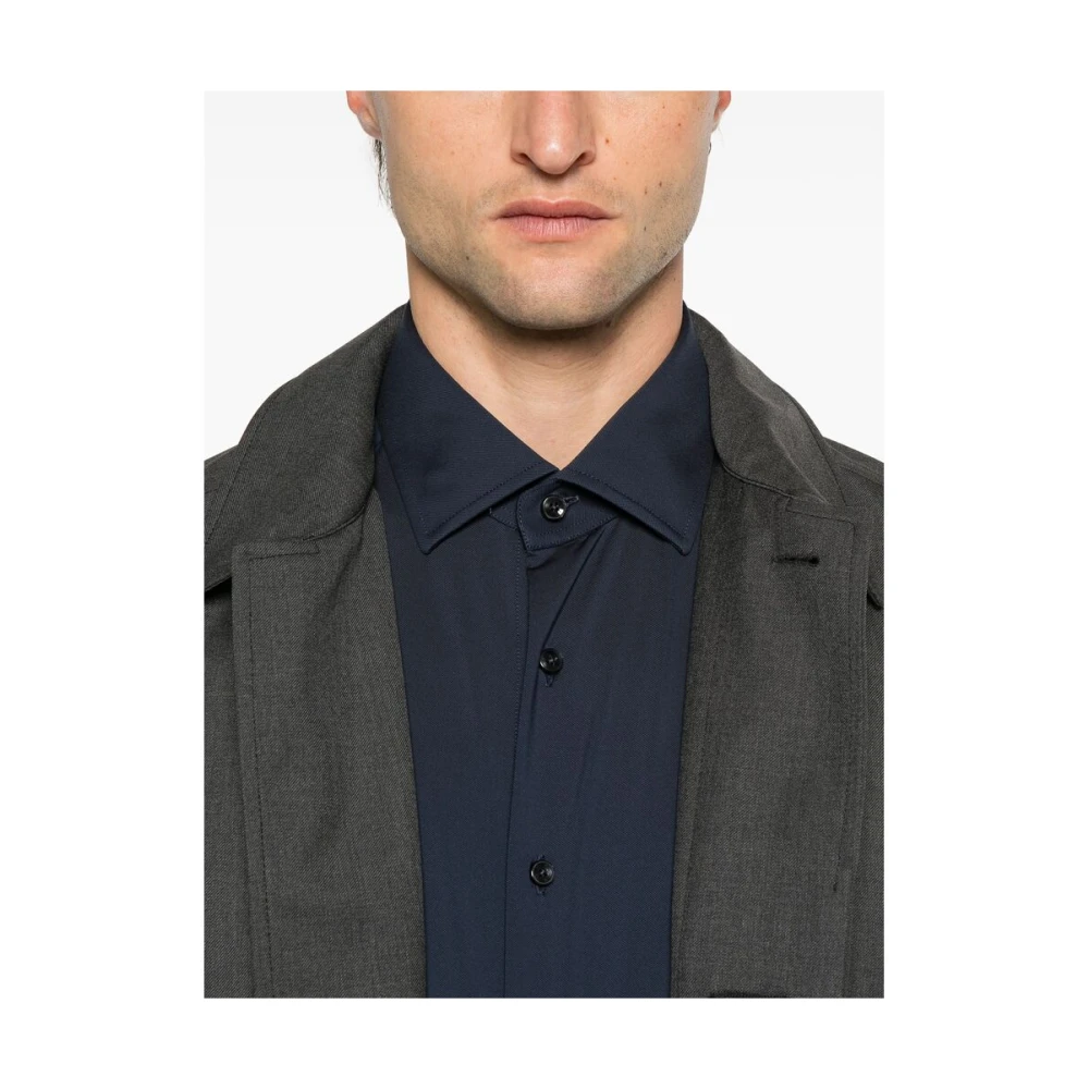 Xacus Blauwe Stretch Cutaway Kraag Overhemd Blue Heren
