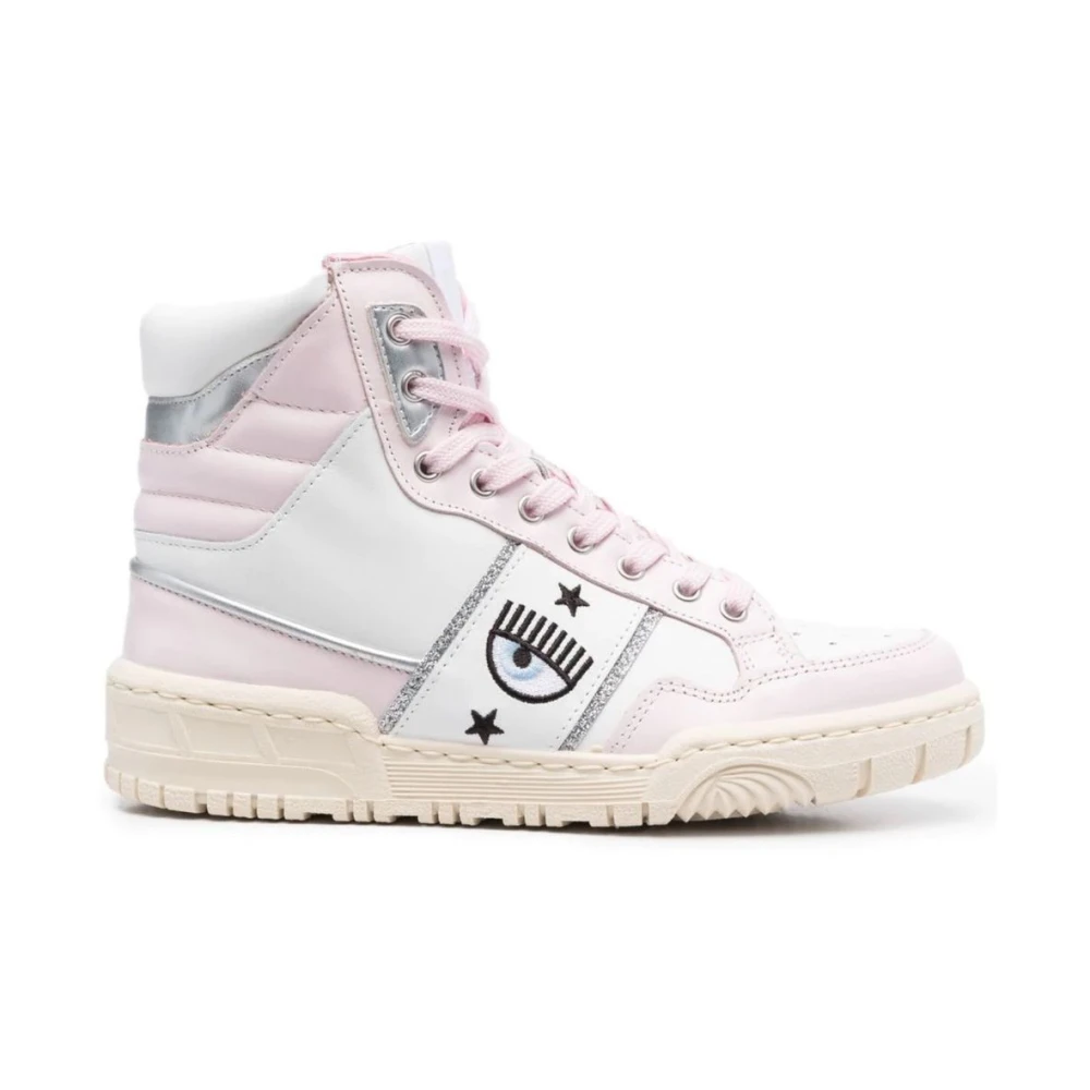Chiara Ferragni Collection Witte lage sneakers lichtroze Dames Schoenen