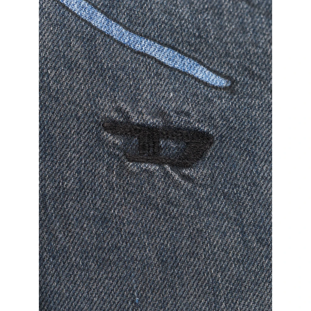 Diesel Denim overhemd met geborduurd logo Blue Heren