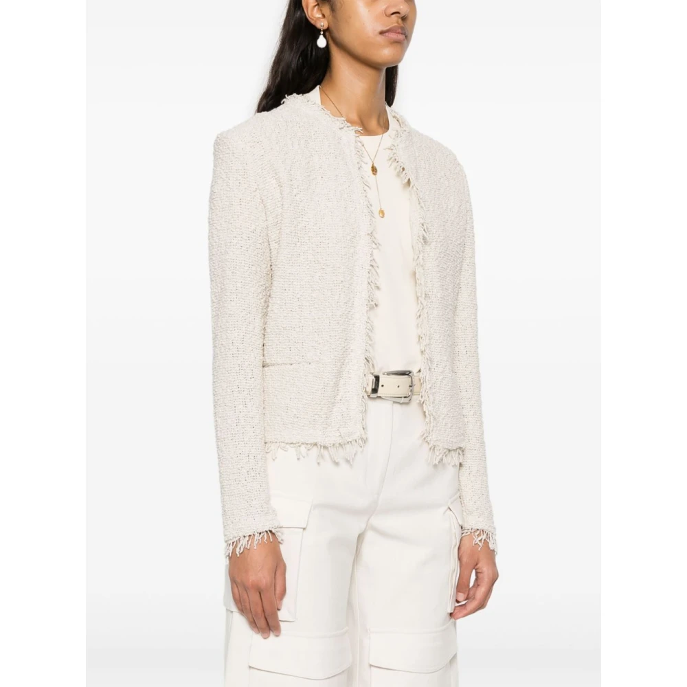 IRO Witte Open Front Jas Nep Zak White Dames