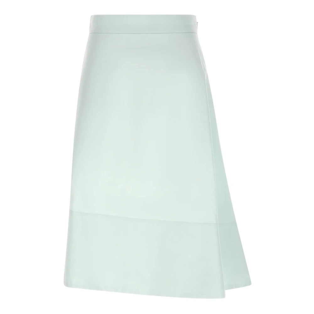 Jil Sander Women's Blue Double Cotton Midi Skirt - Midi Skirts - Xs - Skirts