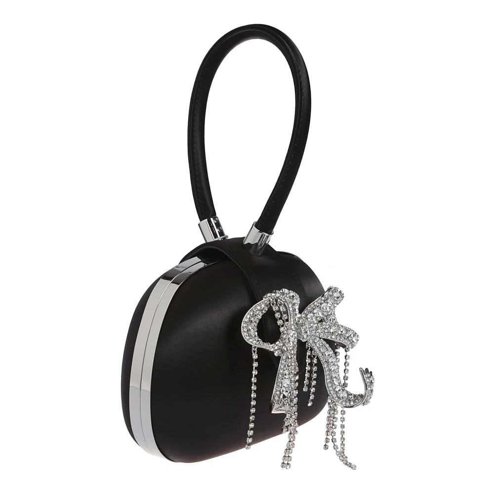 Self Portrait Satin Top Handvat Clutch Tas Black Dames