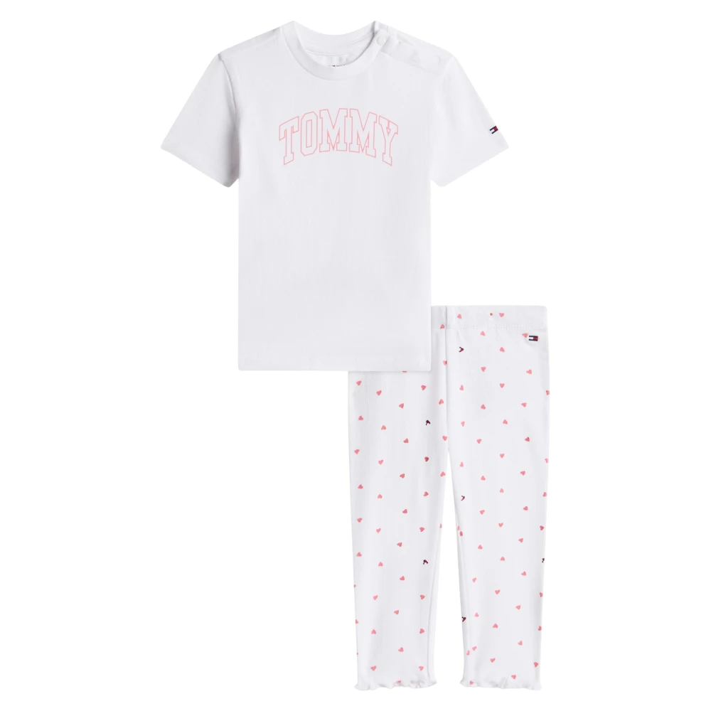 Tommy Hilfiger Girls White Kids Sets, 12 M, T-Shirt & Pointelle Legging Set