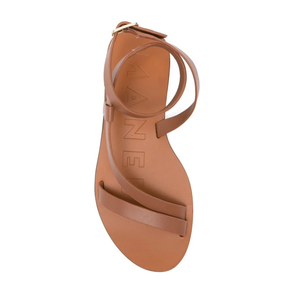 Manebí Sandalen met enkelband van leer