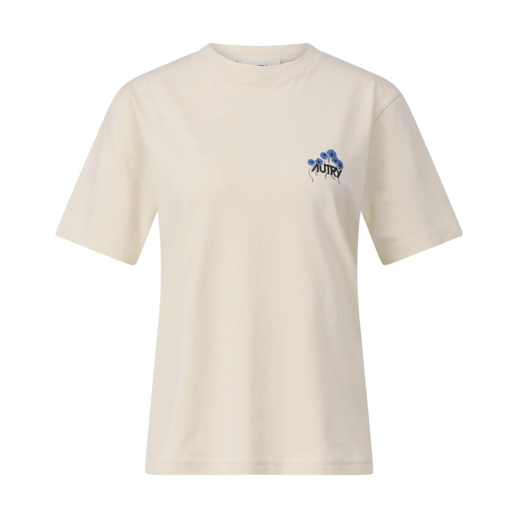 Autry Oversized T-Shirt met Logo Print Beige Dames