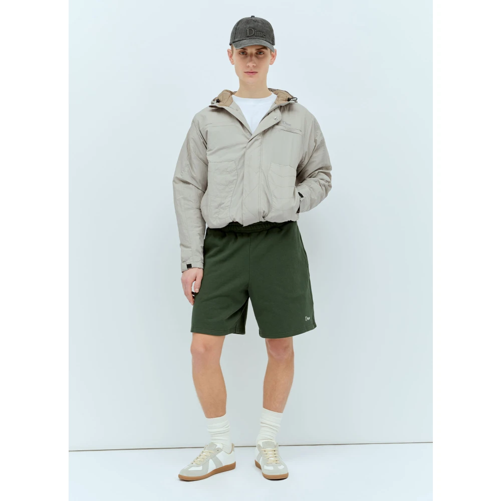 Dime Mtl Franse Terry Shorts Katoen Elastische Tailleband Green Heren