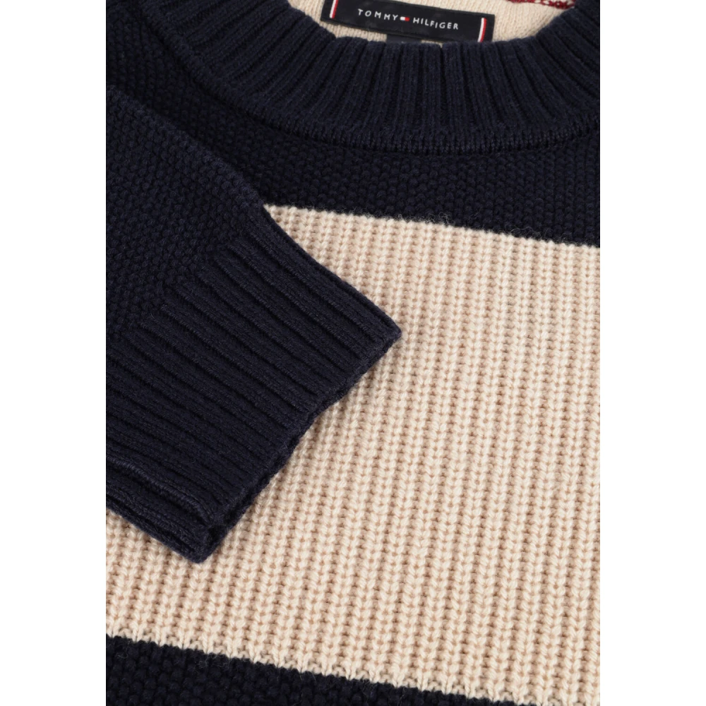 Tommy Hilfiger Beige Gestreepte Rugby Cneck Trui Beige Heren