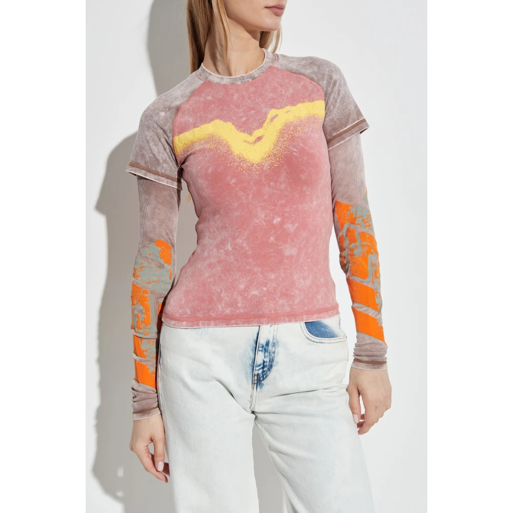 Diesel T-shirt T-Ironica Pink Dames