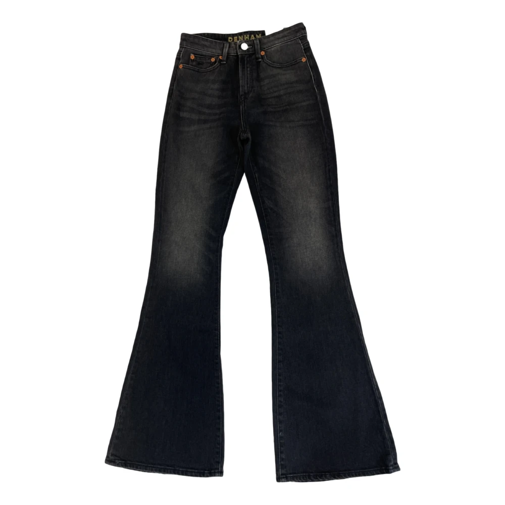 Denham Women's Black Flare Jeans, W28 L32, High Rise Flare Fit Jeans