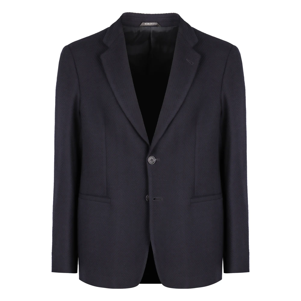 Giorgio Armani Navy blue stretch wollen blazer Blue Heren