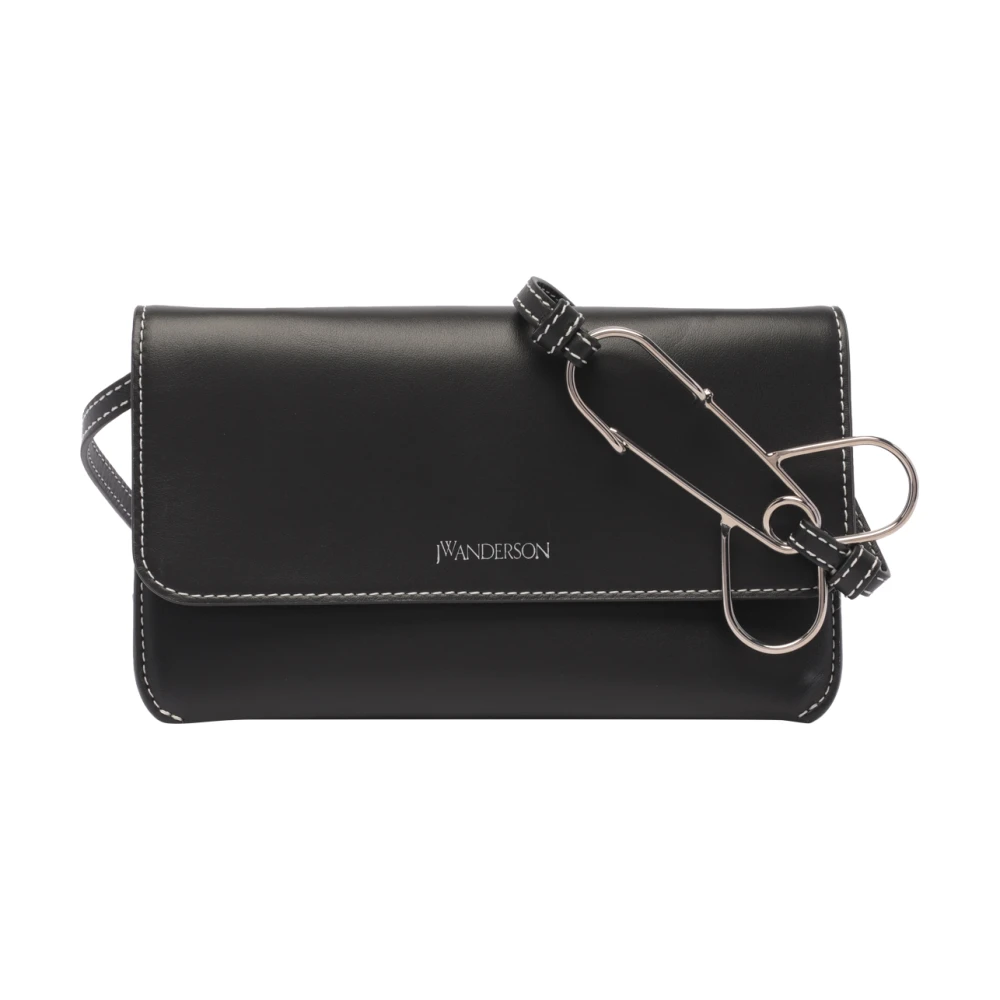 Sort Cross Body Telefon Taske med Pin