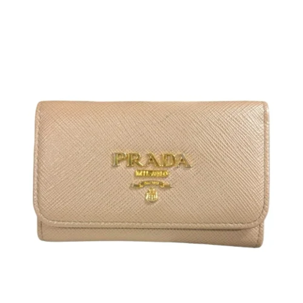 Prada Vintage Pre-owned Leather key-holders Beige Dames