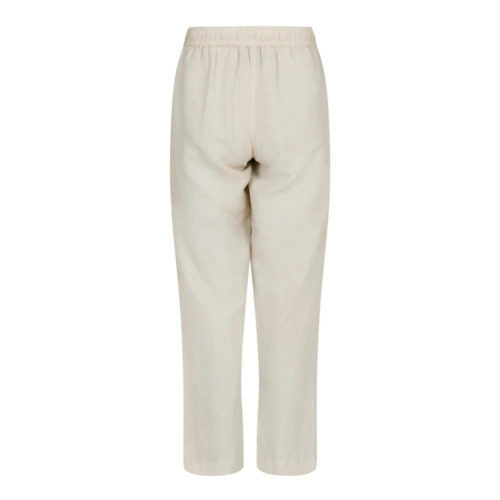 NEO NOIR Sonar Linnen Wijde Pijp Broek Beige Dames