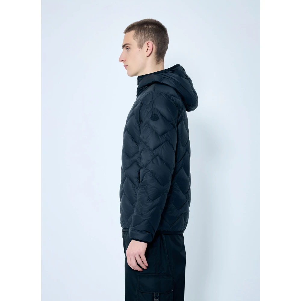 Moncler Zigzag Gewatteerde Hooded Donsjas Black Heren