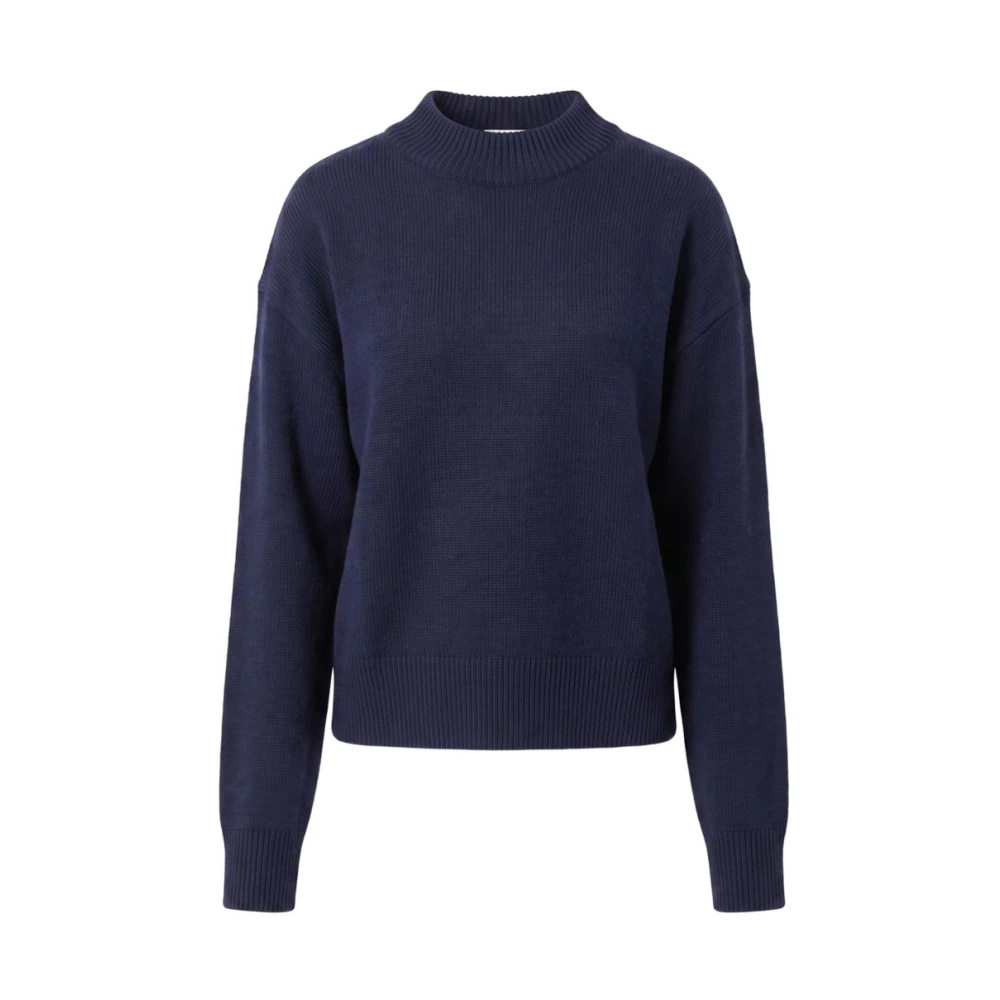 Pinko , Round-Neck Knitwear, Female, Blue, L, Sparta Jumper