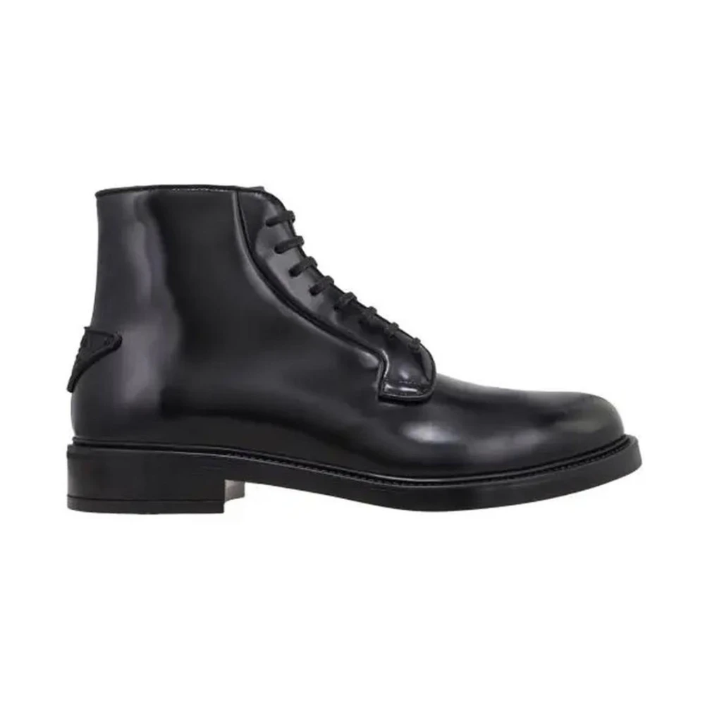 Prada Hombre Botas De Cuero Con Suela De Goma