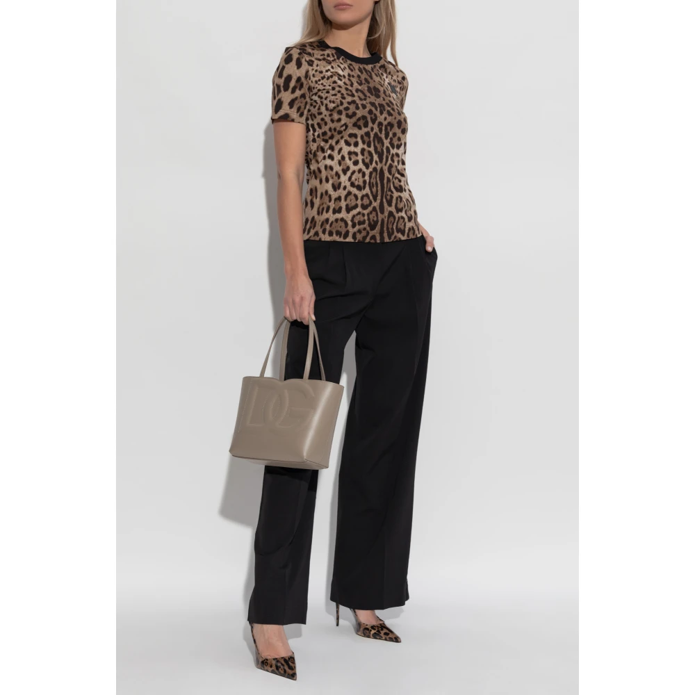 Dolce & Gabbana T-shirt met dierenprint Brown Dames