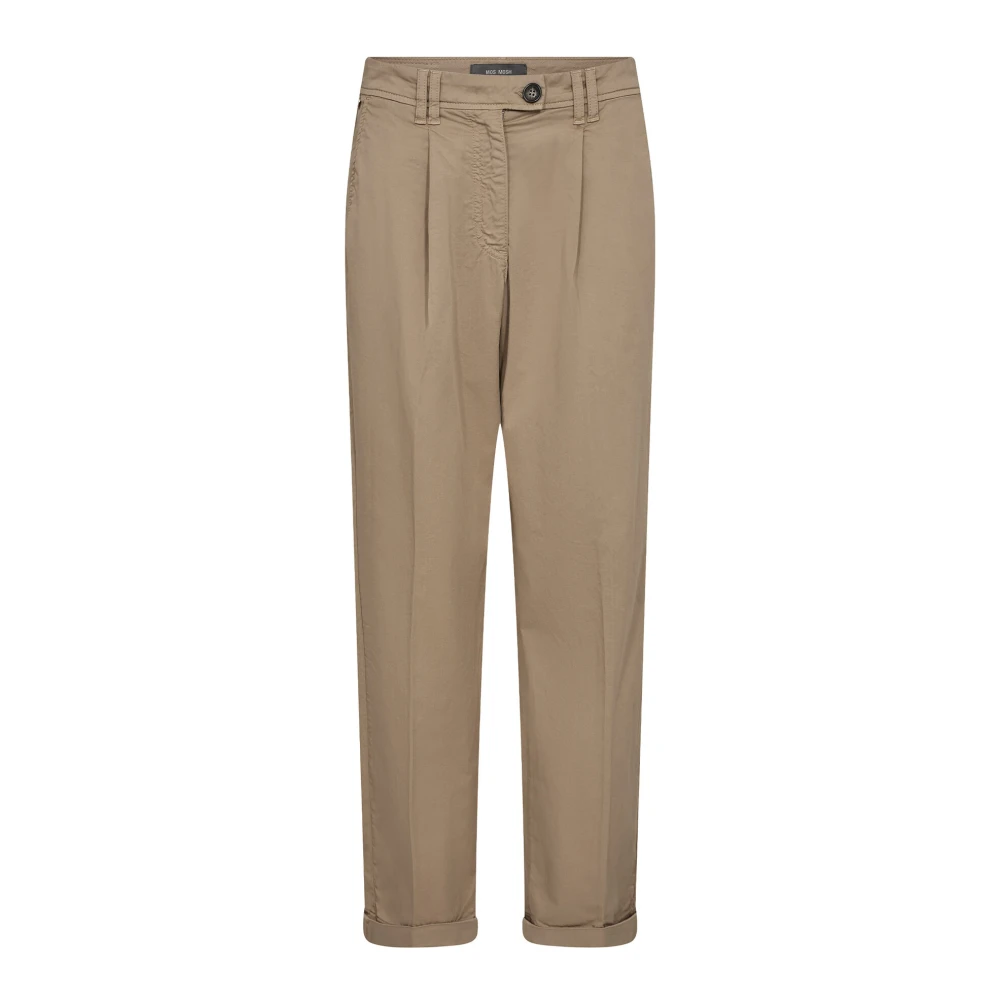 MOS MOSH Cropped Trousers Beige Dames