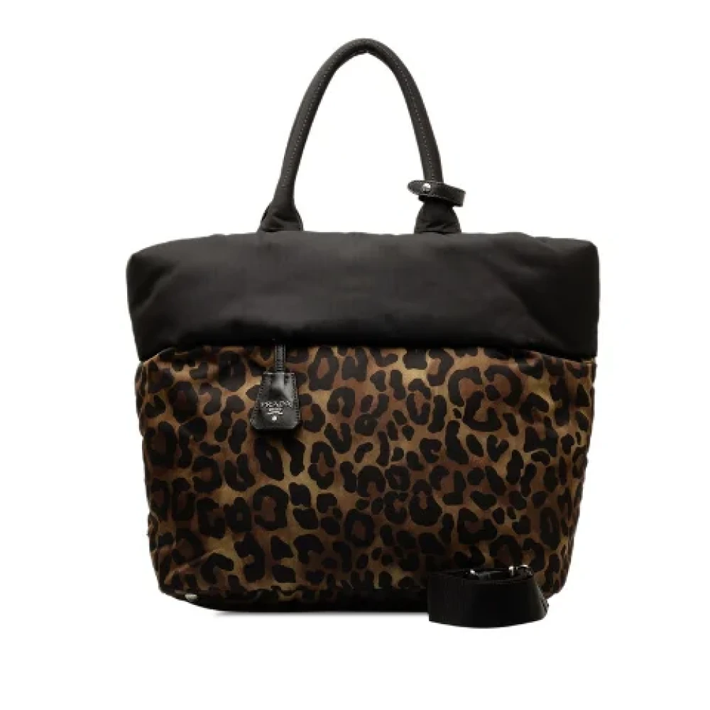 Prada Vintage Pre-owned Canvas prada-bags Brown Dames