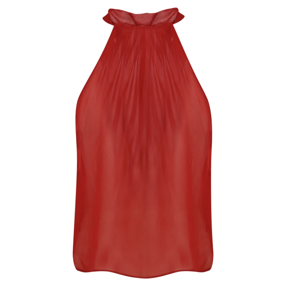 Philosophy di Lorenzo Serafini Rode Viscose Gedrapeerde Top Red Dames