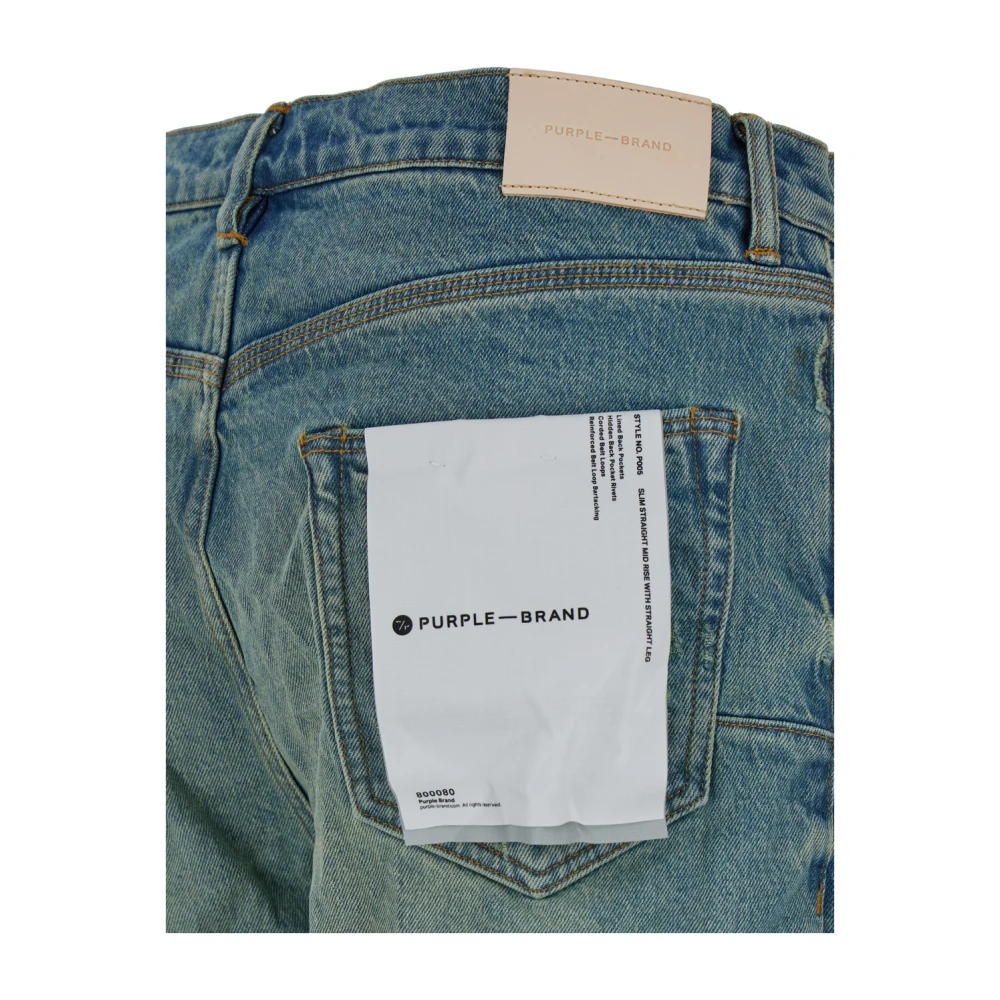 Purple Brand Blauwe Slim Straight Jeans Blue Heren