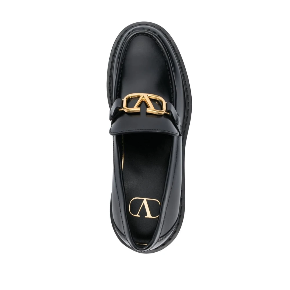 Valentino Garavani Schoenen Moccasins Zwart Aw23 Black Dames