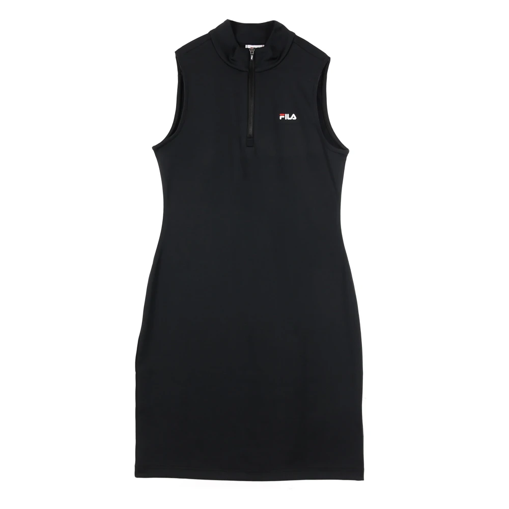 Fila Zwarte Mouwloze Knielange Strakke Jurk Black Dames