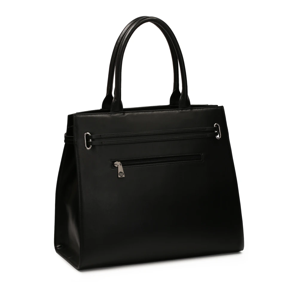 Kazar Zwarte handtas versierd met gespbanden Black Dames