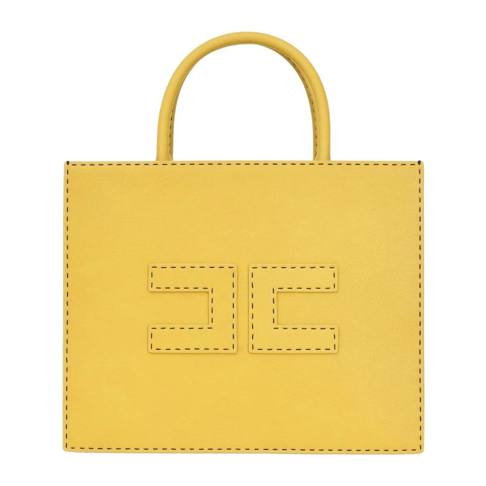 Elisabetta Franchi Contrasterende Stiksel Logo Binnen Voering Jurk Green Dames