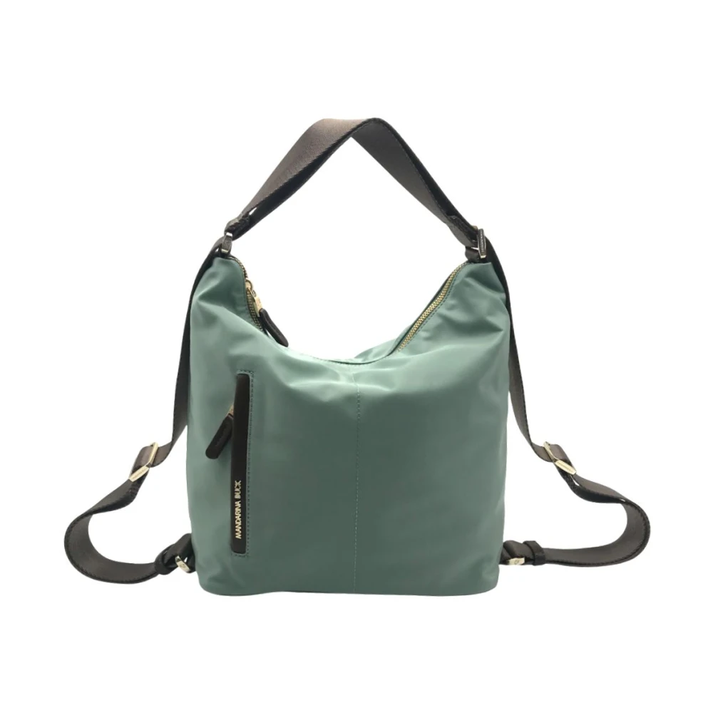Mandarina Duck Omzetbare Nylon Schoudertas met Eco-lederen Details Green Dames