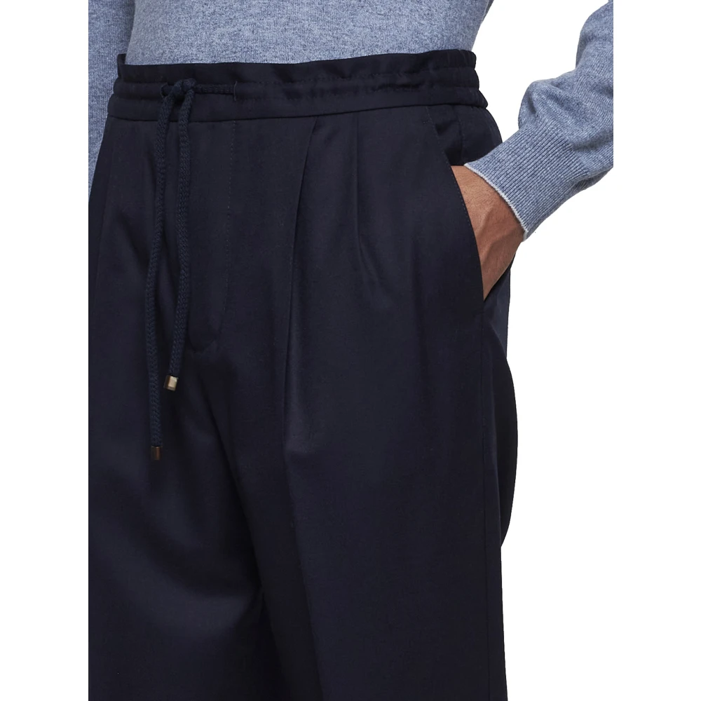BRUNELLO CUCINELLI Blauwe Broek Elegante Stijl Blue Heren