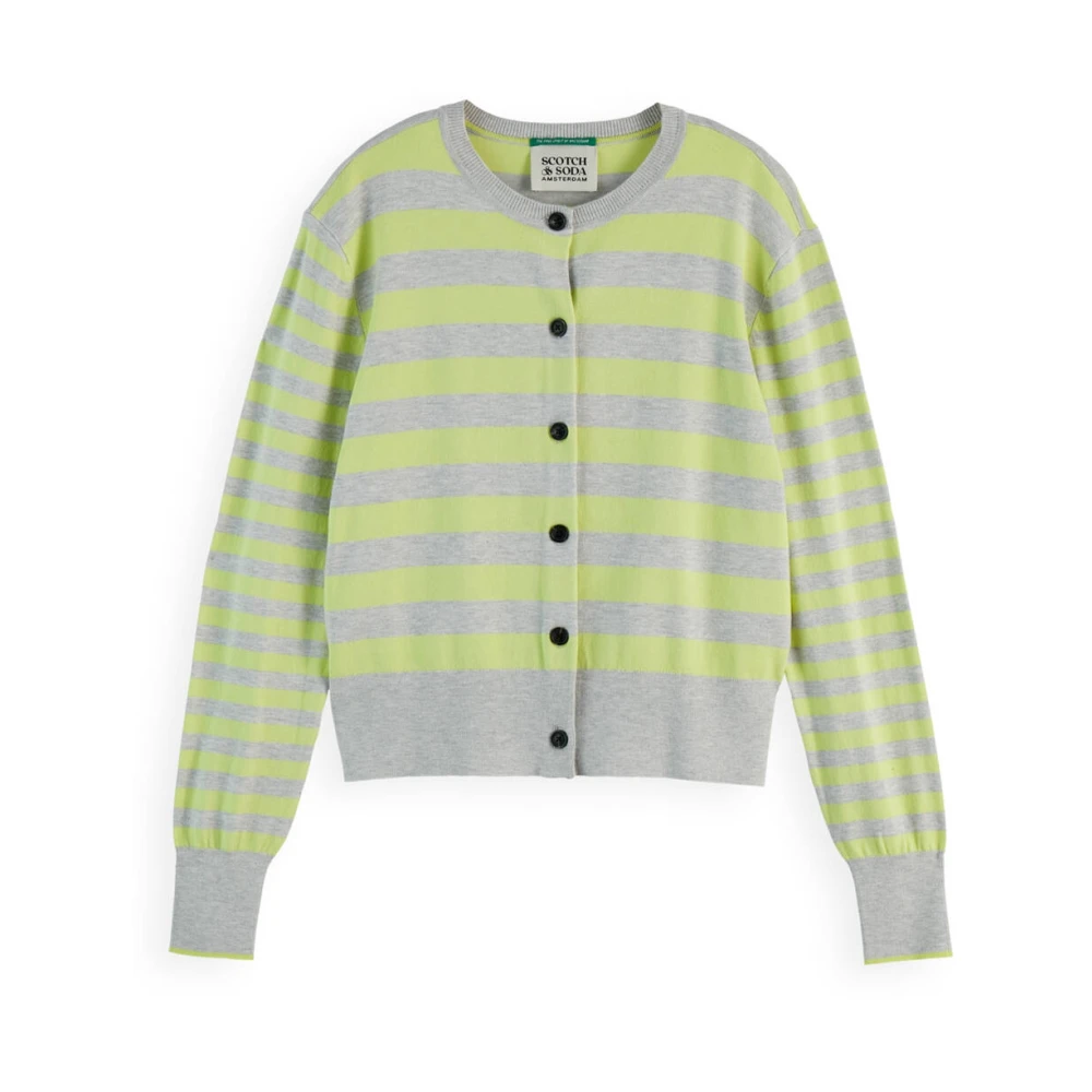 Scotch & Soda Relaxed Crew Neck Cardigan Vest Multicolor Dames