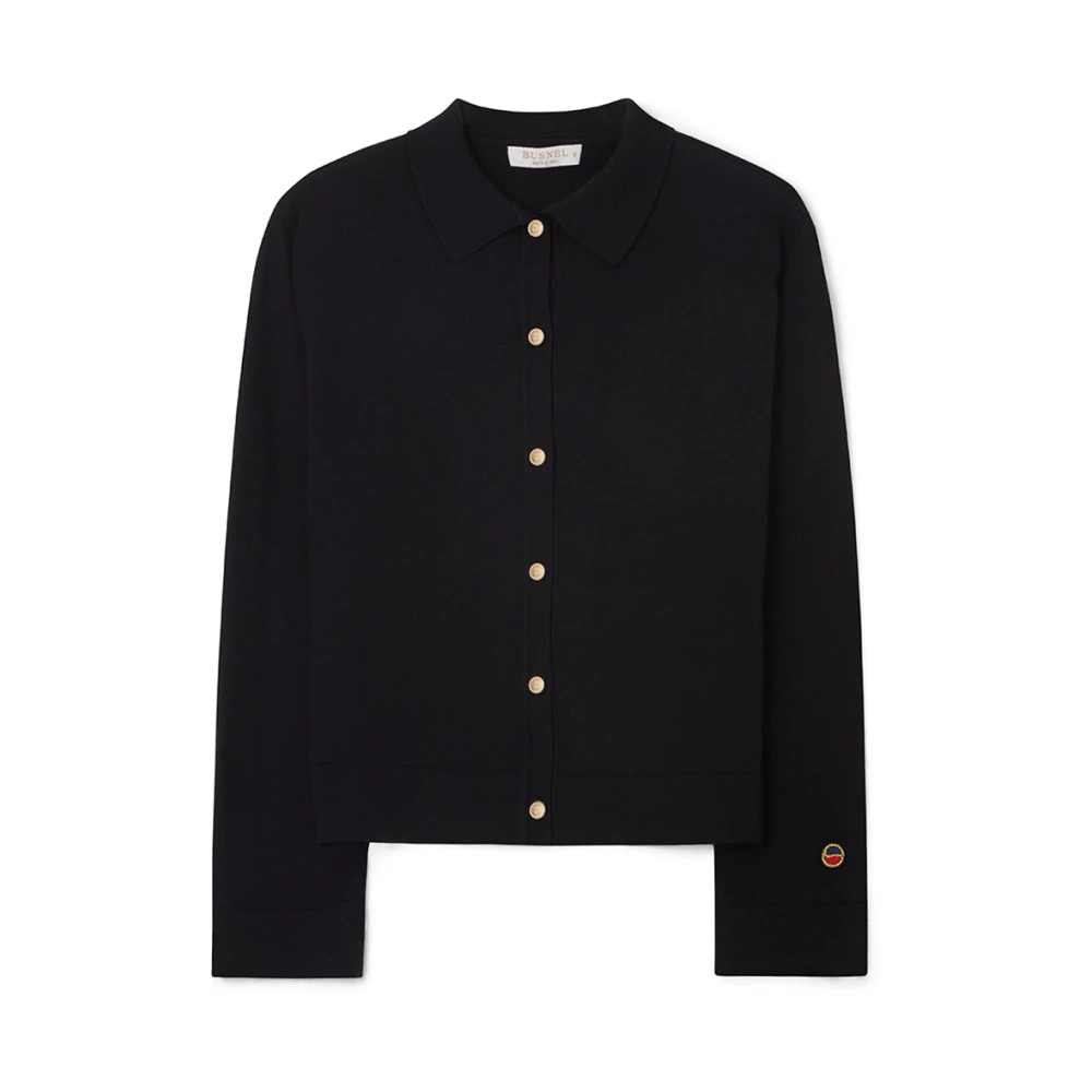 Busnel Tijdloze Angelika Cardigan van Merinowol Black Dames