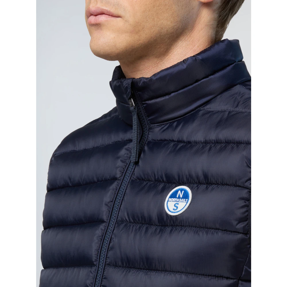 North Sails Blauwe Mouwloze Trui Skye Blue Heren