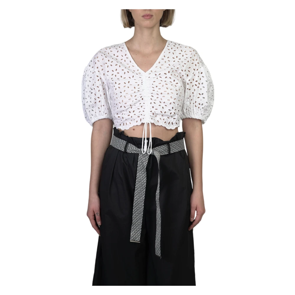 Pinko Broderie Anglaise Top White Dames
