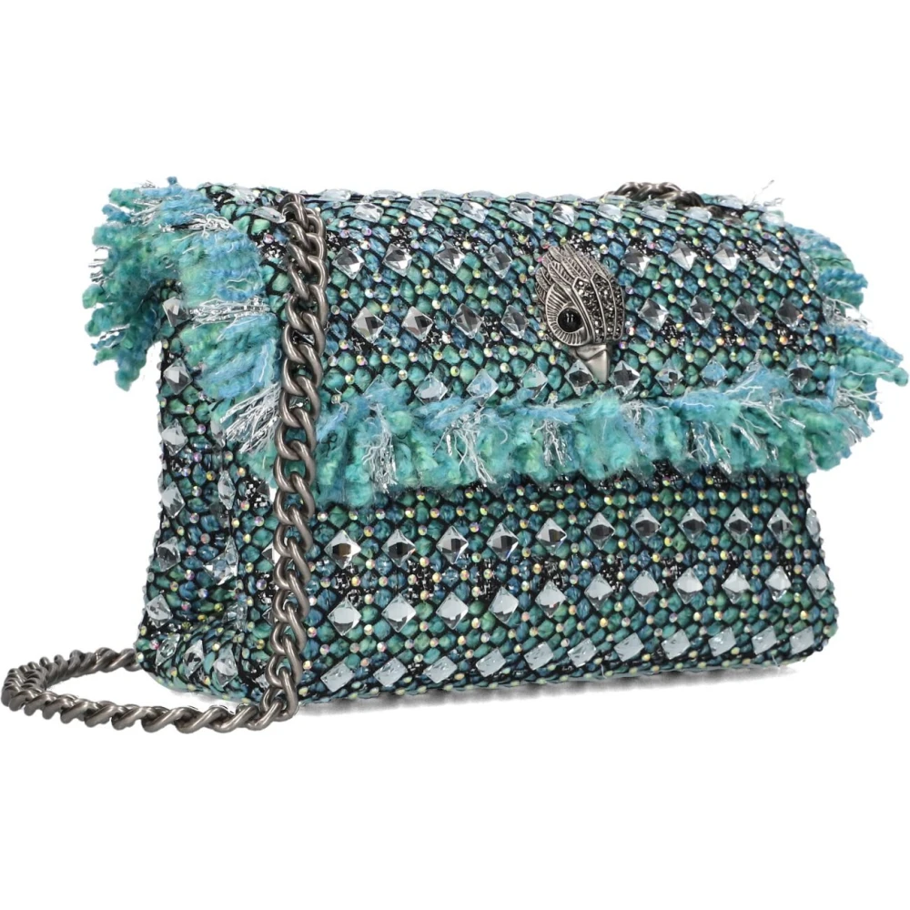 Kurt Geiger Tweed Mini Kensington Schoudertas Green Dames