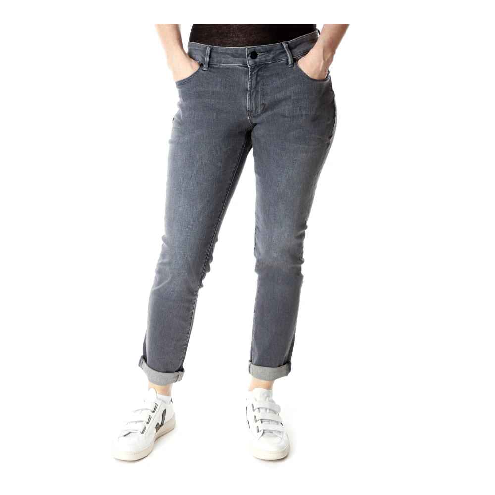 Denham Cropped Jeans Gray Dames