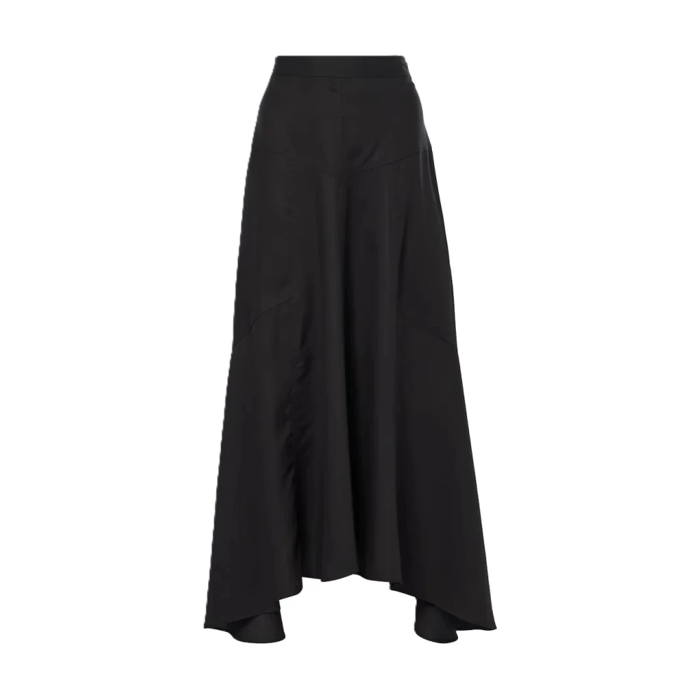 Isabel Marant Étoile Hoge Taille Asymmetrische Lyocell Rok Black Dames