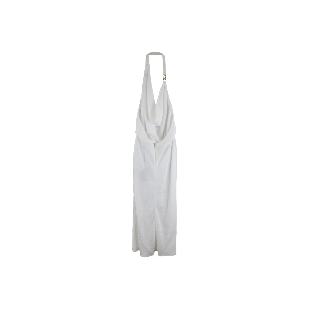 Elisabetta Franchi Chique Jurk met Rits en V-Hals White Dames