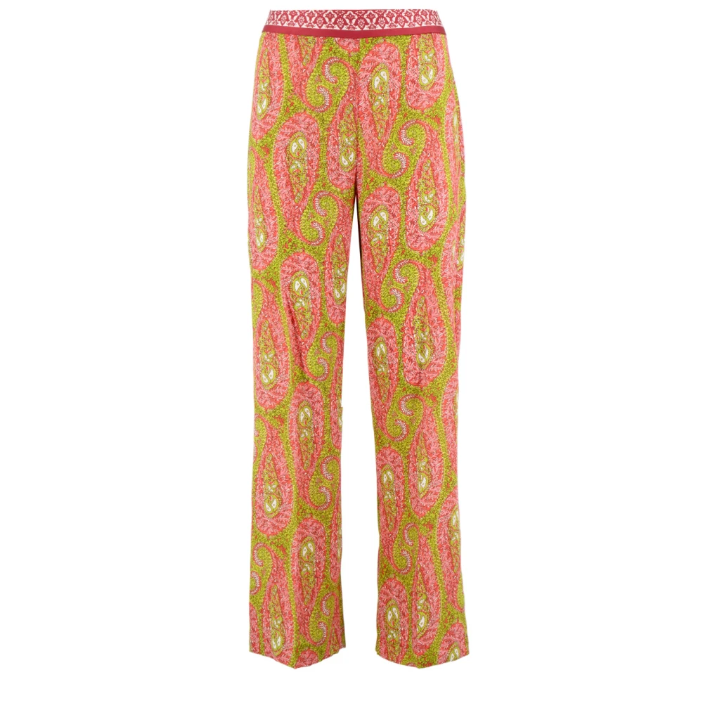 Etro Women's Multicolor Straight-Leg Trousers - Wide Trousers - M - Trousers