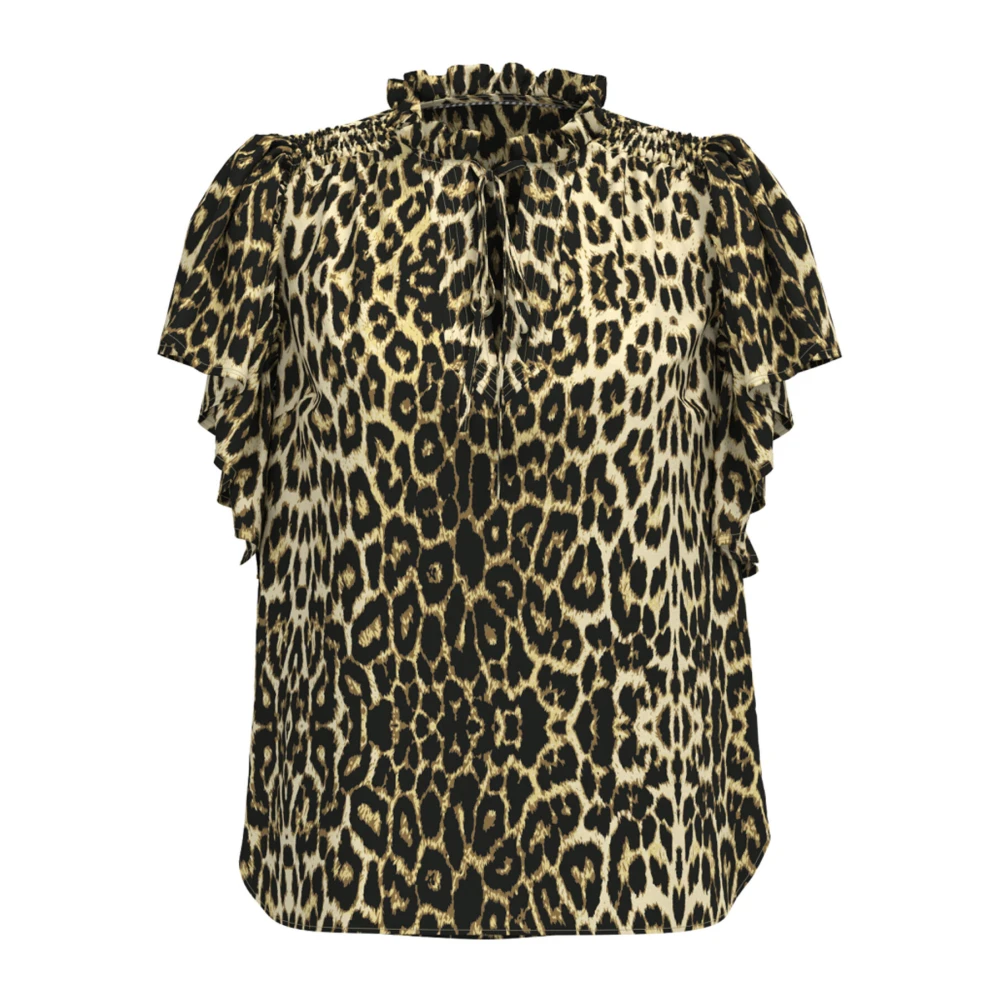 Co'Couture Frill Top Blouse in Khaki Green Dames