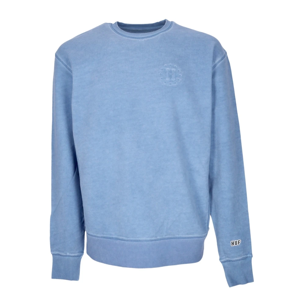 Huf Men's Blue Sweatshirts, Xl, Faded Crewneck Sweatshirt